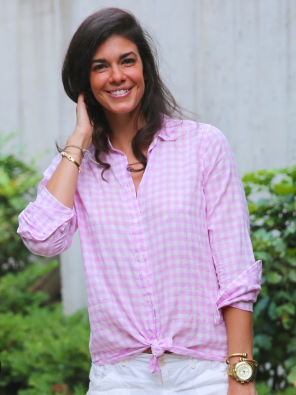 🩷 Pink gingham cotton button down shirt 🩷